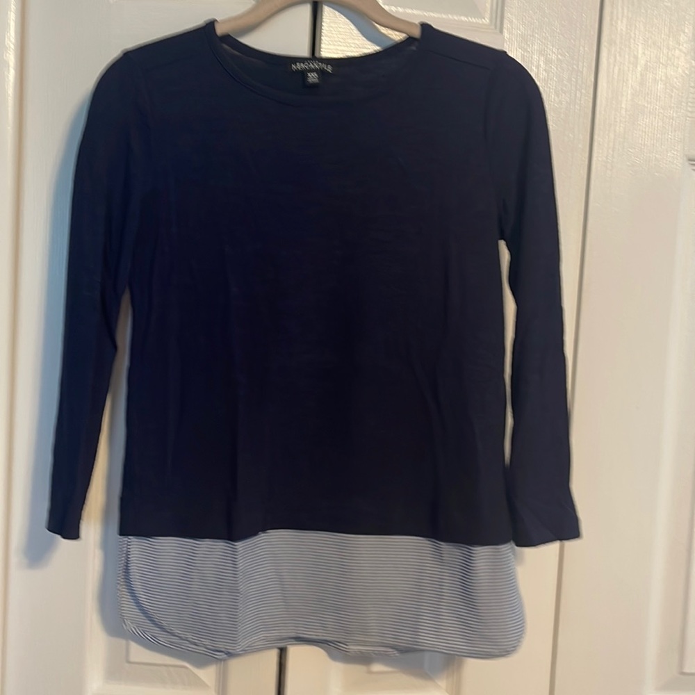 J Crew Mercantile long sleeve shirt in navy size XXS NWOT